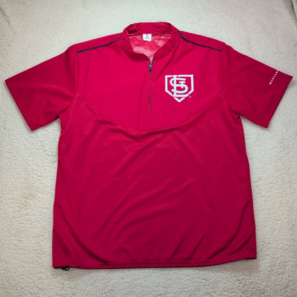 St. Louis Cardinals Men’s Baseball Shirt XL Red Quarter Zip MLB Team Logo