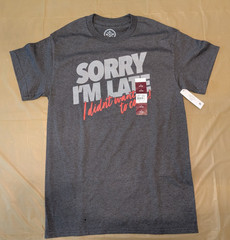 NWT D&M Human Graphic T-Shirt “SORRY I’M LATE I didnt want to come!” Men’s Small