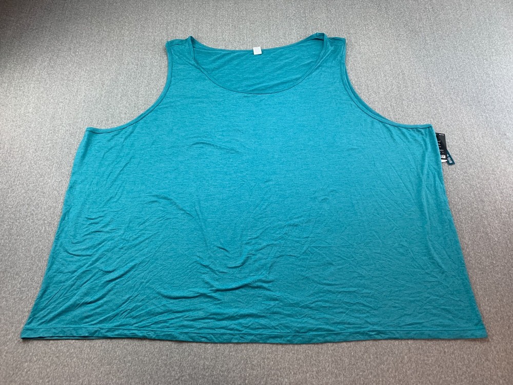 Xersion Big & Tall Tank Top T-shirt Mens 6XL Teal Blue Soft Stretch Comfortable