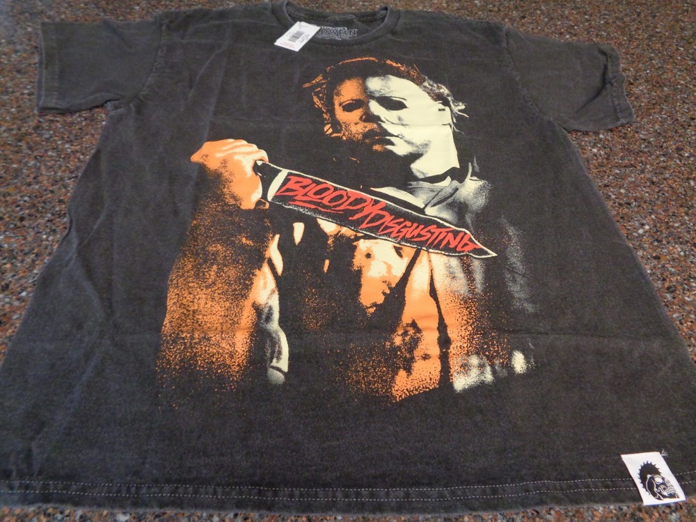 Michael Myers 🎃 Bloody Disgusting Large T-shirt Halloween 2 Sided Pure Evil NWT