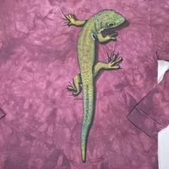 The Mountain Mens XXL Gecko Lizard Graphic Tie Dye Long Sleeve T Shirt Hand Dyed