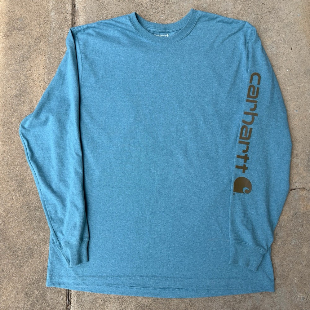 Carhartt Loose Fit Heavyweight Long Sleeve Logo Original Blue Men’s Large