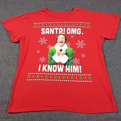 Elf Buddy The Elf Shirt Mens Large Santa OMG I Know Him Graphic Tee Christmas