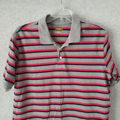 Foundry Mens Shirt Size XLT Red Striped Short Sleeve Cotton Collared