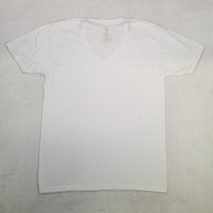 Hanes White Basic Slim Fit ComfortBlend T-Shirt Men’s Size Medium V-Neck Blank