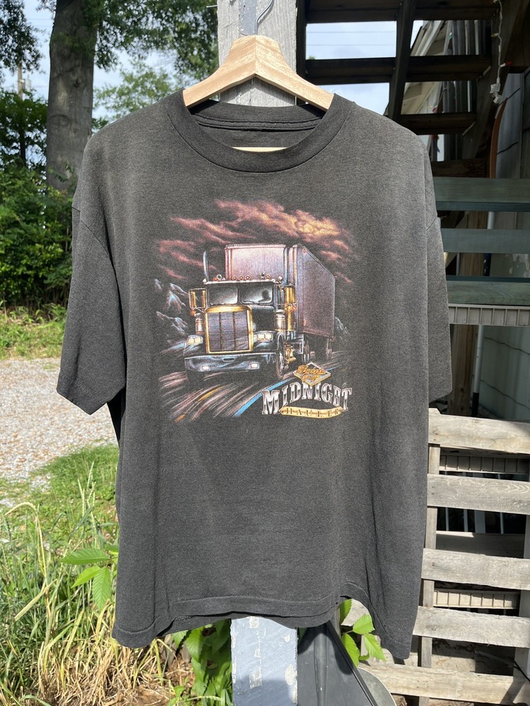 Vintage 3D Emblem Truckers Only 1988 Shirt Truck Stop Harley Single Stitch XL