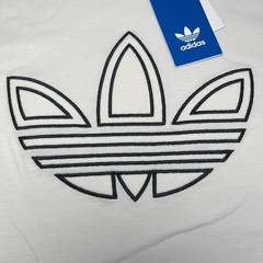 Adidas Outline Embroidered Trefoil Logo Men’s Casual T-Shirt Cloud White Size M