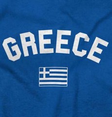 Greece Country Flag National Pride Greek Gift Adult Short Sleeve Crewneck Tee