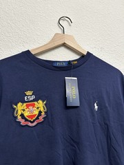 Polo Ralph Lauren Spain Crest T-Shirt Navy Blue Classic Fit Size M NWT 24 ESP