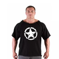 Men’s T Shirts Fitness Men Bodybuilding Shirt Batwing Sleeve Rag Shirt Gym