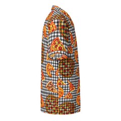 Pizza Pie & Slices Black Table Cloth – Lightweight Button Up Casual Dress Shirt