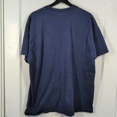 Vintage Y2K USA Flag Bald Eagle Fighter Jet Fruit of the Loom Blue T-Shirt Sz XL