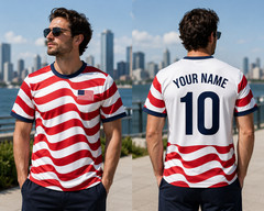 USA Soccer Jersey Personalized Football Fan Team Matching Shirt (S-5XL)