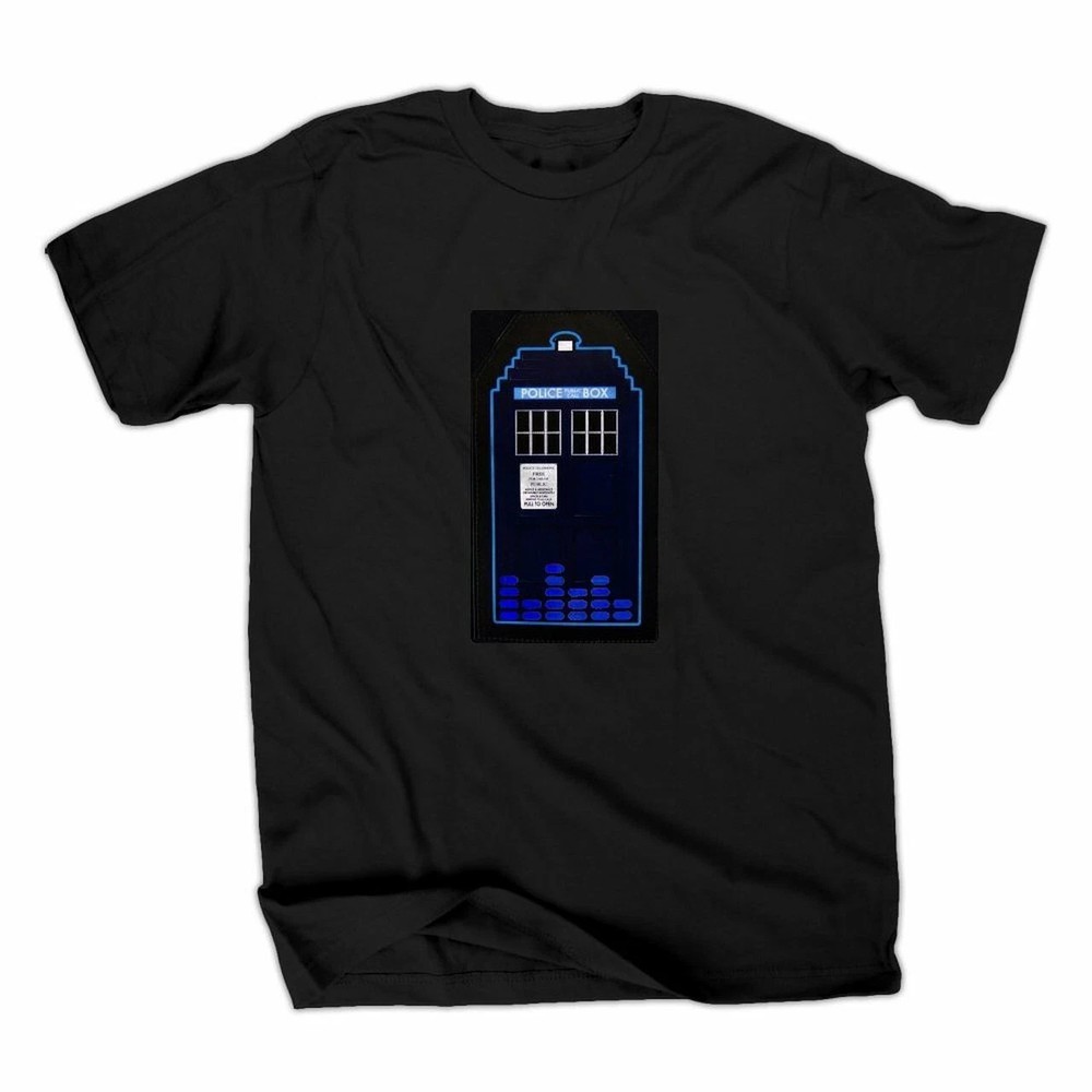 Unisex Doctor Who T.A.R.D.I.S. Sound Activated LED Light Up Cosplay T-Shirt