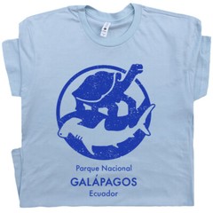 Galapagos Islands T Shirt Sea Turtle Science Charles Darwin Cool Retro Men Women