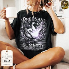 Pregnant Girl Summer Maternity Mom Baby Cute Funny Graphic Soft Comfort Tee