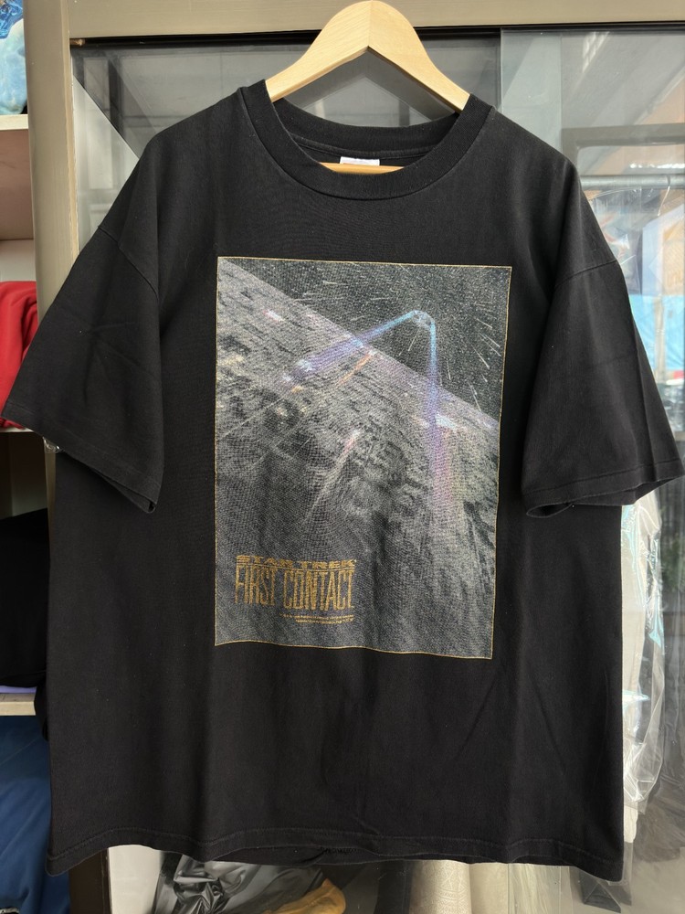 Vintage 1996 Star Trek First Contact Movie T-Shirt Hanes XL Size Single Stitch