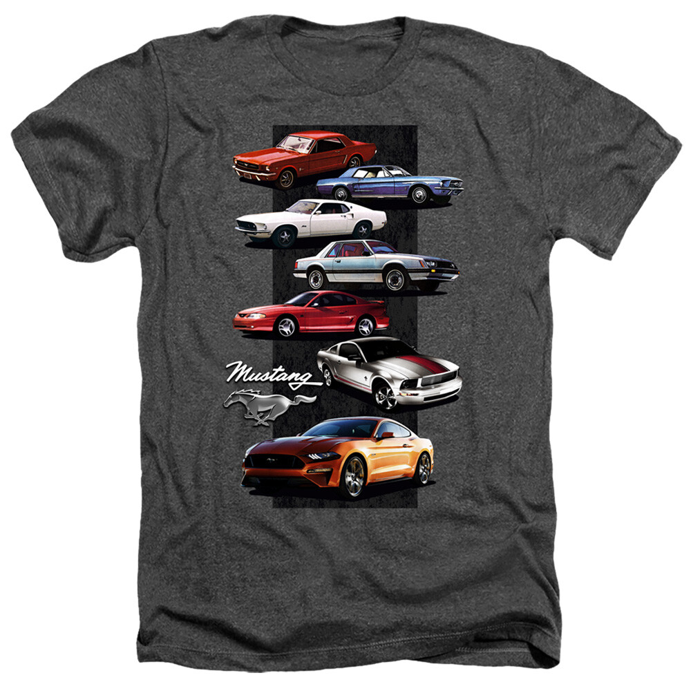 FORD MUSTANG STACK Licensed Adult Men’s Heather Tee Shirt SM-3XL