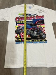 VTG 1993 Cheaters Day Husets Speedway RACING Graphic T-Shirt Single USA Size M