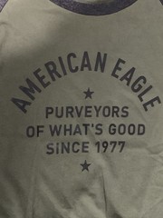 Men’s 2 Tone Olive And Gray American Eagle Short Sleeve t-shirt