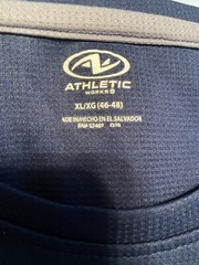 Men’s Athletic DriWorks Navy Blue Short Sleeve T-Shirt Size XL 46-48