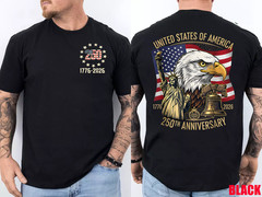 250 Years 1776-2026 250th Birthday Eagle Liberty Bell T-Shirt