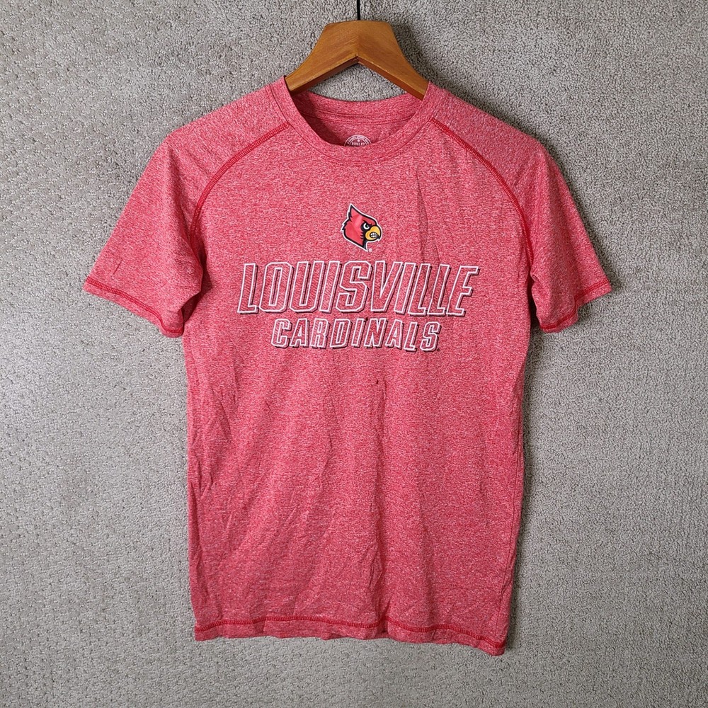 Louisville Cardinals Shirt Mens Small Red Heathered Rivalry Threads NCAA