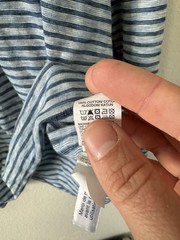 Lucky Brand Mens XL Blue White Striped Henley Shirt Long Sleeve 100% Cotton
