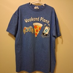 Dekta Graphic T-Shirt Weekend Plans Gaming Pizza & Music Youth M