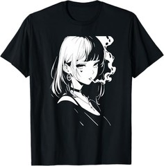 Waifu Sexy Anime Girl Sad Vibes Black T-Shirt