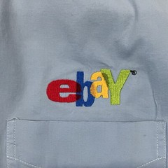 Vintage EBAY Button Down Shirt Promo Logo Embroidered Men’s XL Blue As-is
