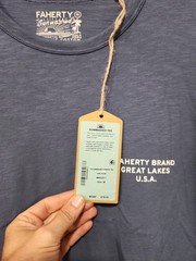 Faherty NWT Shirt Mens M Blue Short Sleeve Sunwashed Tee 100% Organic Cotton NEW