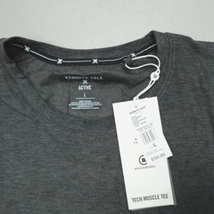 Kenneth Cole Tech Muscle Tee 4 Way Stretch Recycled Black Heather