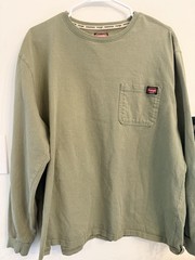 Wrangler Workwear Shirt Mens XL Green Pocket Tee Long Sleeve Heavyweight