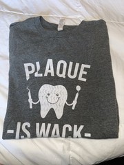 Bella+Canvas Unisex L Gray Crew Neck Short Sleeve Plaque Is Wack Tooth Tee