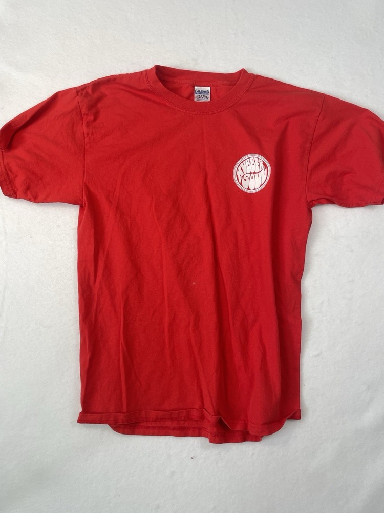 The Beatles Rubber Soul Album Logo Classic Music Band Shirt Size Large Red