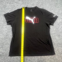 Puma T Shirt Men Large Black Cotton Logo Print Crew Neck Straight Hem Streetwear