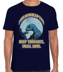 Funny Vintage Philosoraptor Dinosaur T-Shirt – 6 Colours – Ring Spun soft Cotton