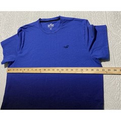 Hollister Must-Have Collection Mens XL Blue Black Ombre Gradient Cotton T-Shirt