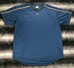 VTG Y2K NIKE Embroidered CTR Swoosh Grey Tag (XL) Perfromance Blue Shirt