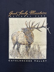 Great Smoky Mountains National Park Elk T-Shirt Bayside Black Cataloochee 2XL