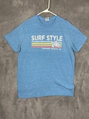 Orange Beach Alabama Shirt Mens Large Blue Tropical Delta Tag Vacation Ocean