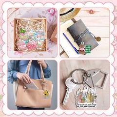 100 Pcs Book Lover Keychains Bulk, Funny Acrylic Bookish Keychains Book Club …