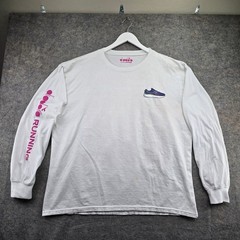 Diadora T-Shirt Men’s XXL White Equipe Atomo Trainer Long Sleeve Graphic Tee