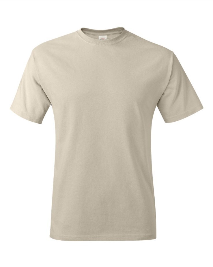 Hanes 5250 4XL 5XL Authentic Short Sleeve Men’s Cotton T-Shirt Natural