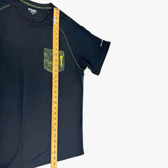 Vintage Y2K AND1 Athletic T Shirt Black 100% Polyester Green Camouflage Pocket L