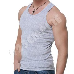 3 Pack Men Tank Top Black/White/Gray Cotton Undershirt Ribbed A-Shirt Size:S-2XL