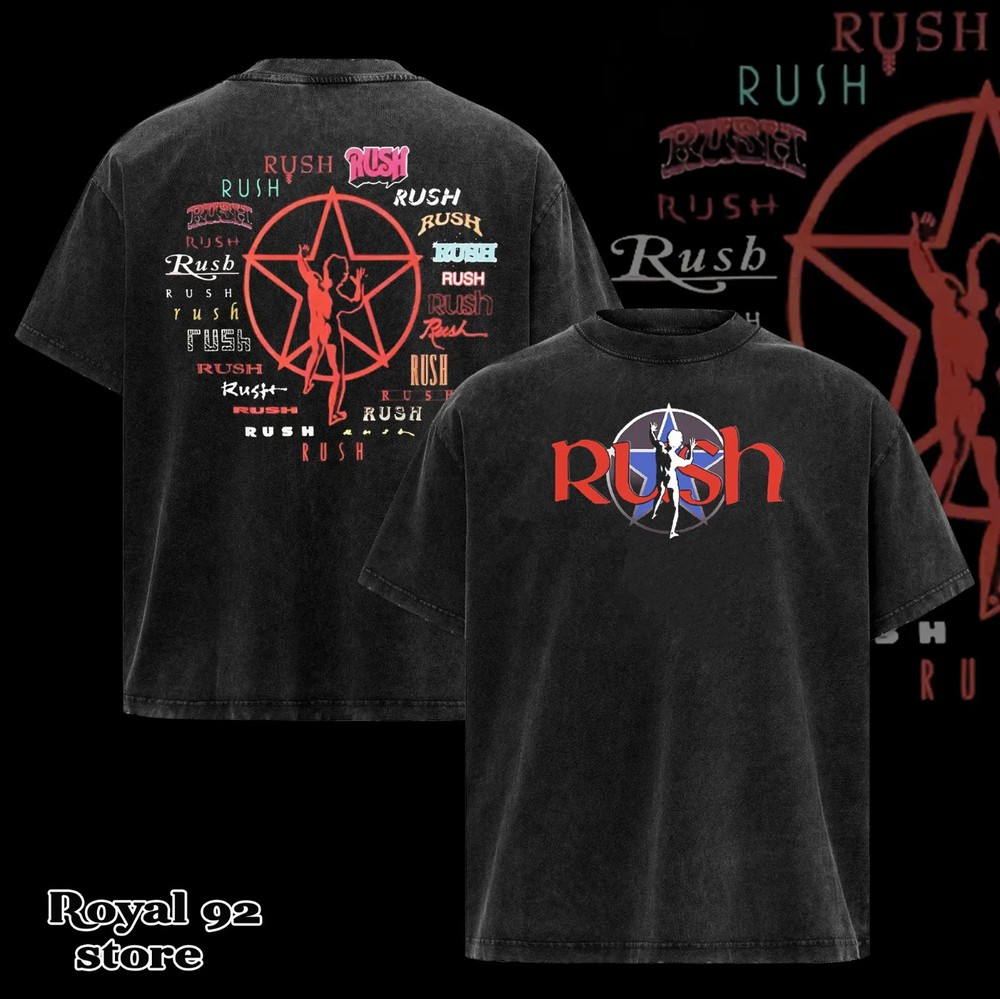 Rush Cartoon Vintage Band T-Shirt Retro Rock Music Unisex Graphic Tee