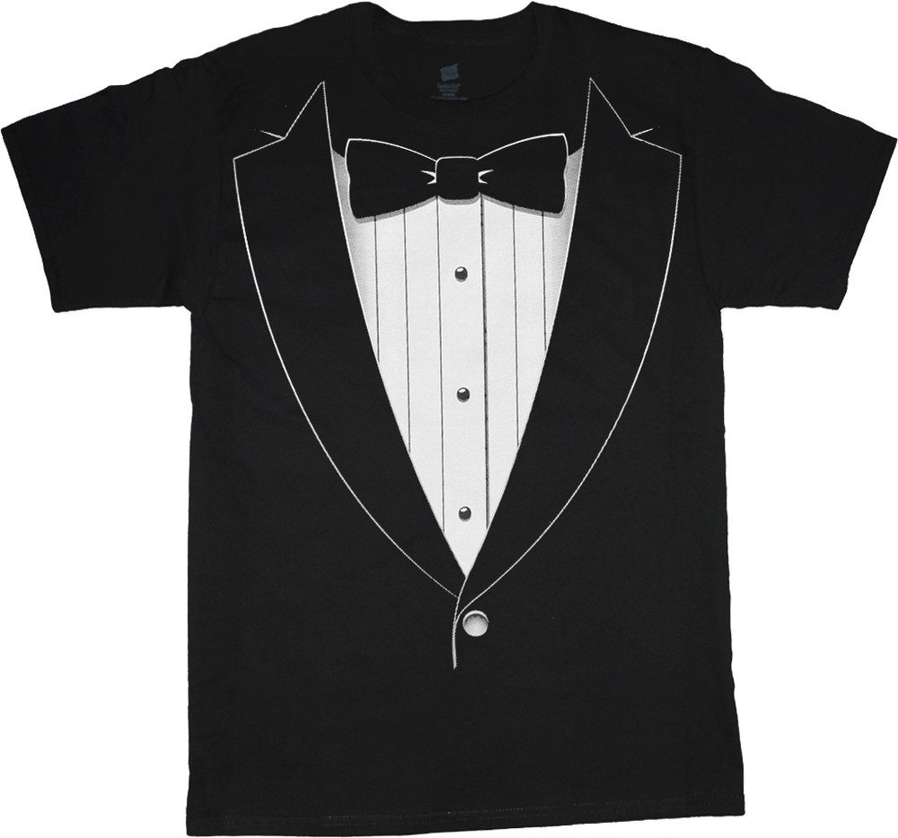 Tuxedo t-shirt Men’s black tux tee shirt wedding formal tuxedo design