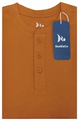 Mens Henley Long Sleeve Jersey Plain T-shirt Grandad Neck Top Causal by Beebizco